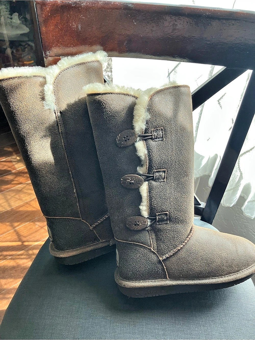 Bearpaw Abigail Brown Fur-Lined Boots US 6